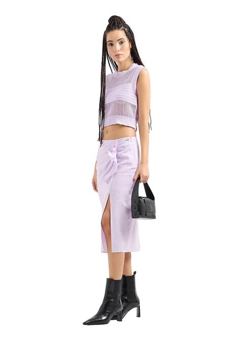Midi skirt with slit and ruffles ARMANI EXCHANGE | skirts | 3DYN08 YN3RZ1354